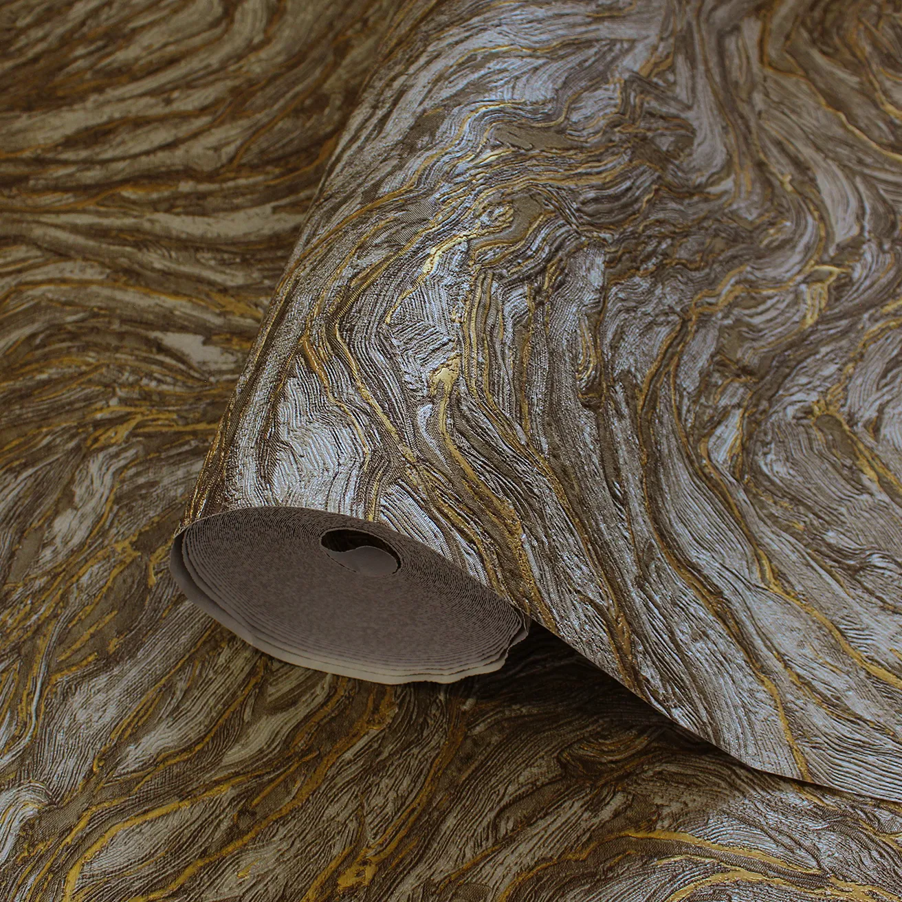 Brown Embossed Wallpaper – Neutral Glittering (24104-4)